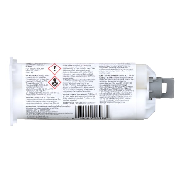 3M Epoxy Adhesive, DP460 Series, Off-White, Dual-Cartridge, 2:01 Mix Ratio, 1 hr Functional Cure - 460