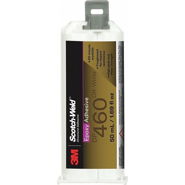 3M Epoxy Adhesive, DP460 Series, Off-White, Dual-Cartridge, 2:01 Mix Ratio, 1 hr Functional Cure - 460