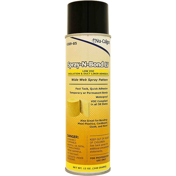 Nu-Calgon Spray Adhesive, Spray-N-Bond Series, White, 8.6 oz, Cartridge - 4369-85