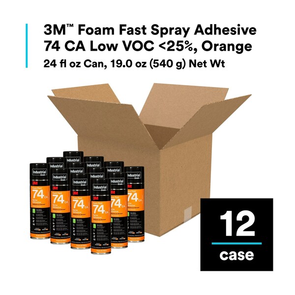 3M Epoxy Adhesive, Foam Fast 74CA Series, Gray, 19 oz, Tube - 74CA