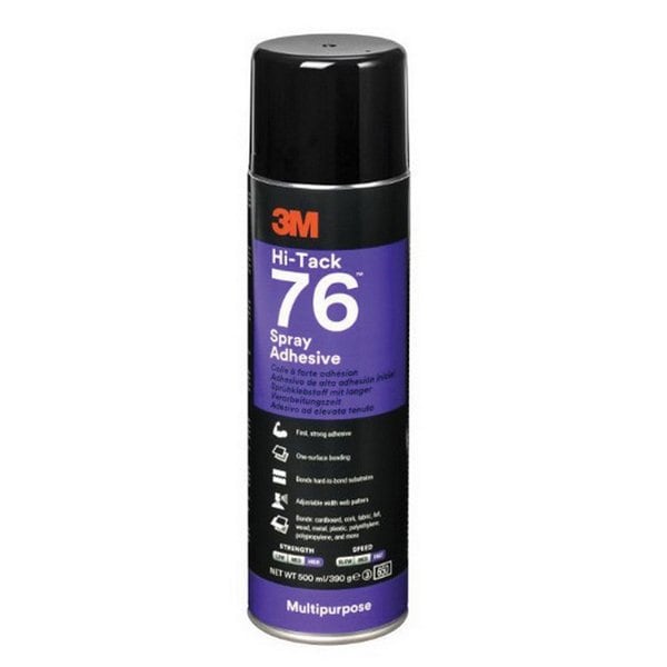 3M 3M Hi-Tack 76 Spray Adhesive Clear, Net Wt 18.1 oz, Can - 7000046589