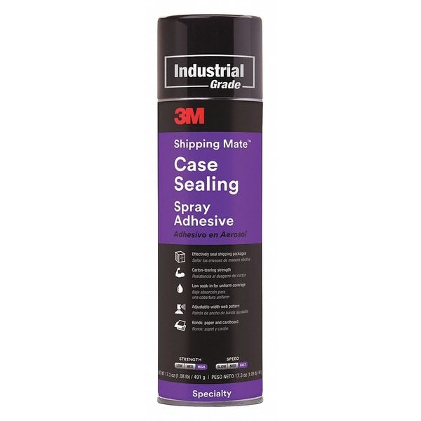 3M Spray Adhesive, Shipping Mate Case Sealing Series, Clear, 17.3 oz, Aerosol Can - SHIPPING MATE