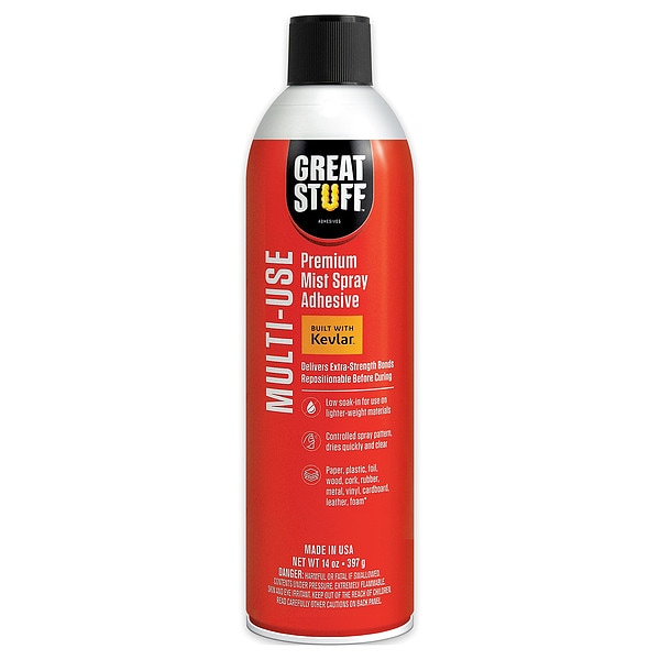 Great Stuff Multi Purpose Mist Spray Adhesive, Multi-Use Series, 14 fl oz, Aerosol Can - GSMA14101