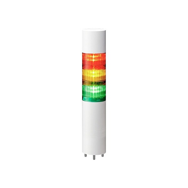Patlite Tower Light Assembly, LED, 60 mm Dia. - LR6-302WMBW-RYG+FB295