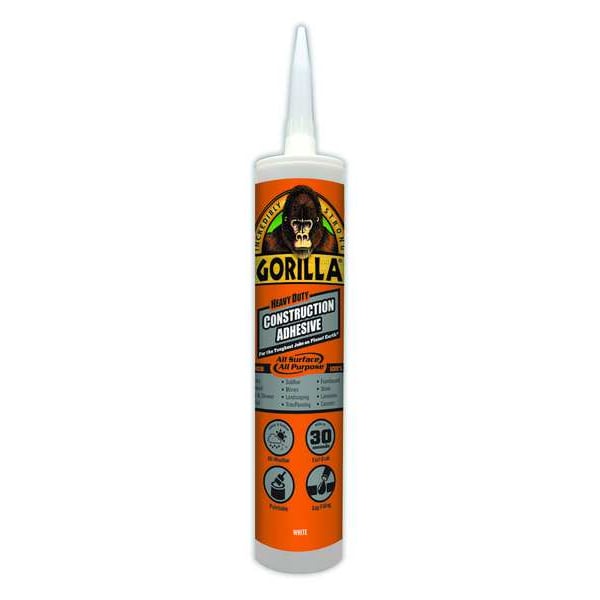 Gorilla Glue Construction Adhesive, Heavy Duty Series, Clear, 9 oz, Cartridge - 8010001