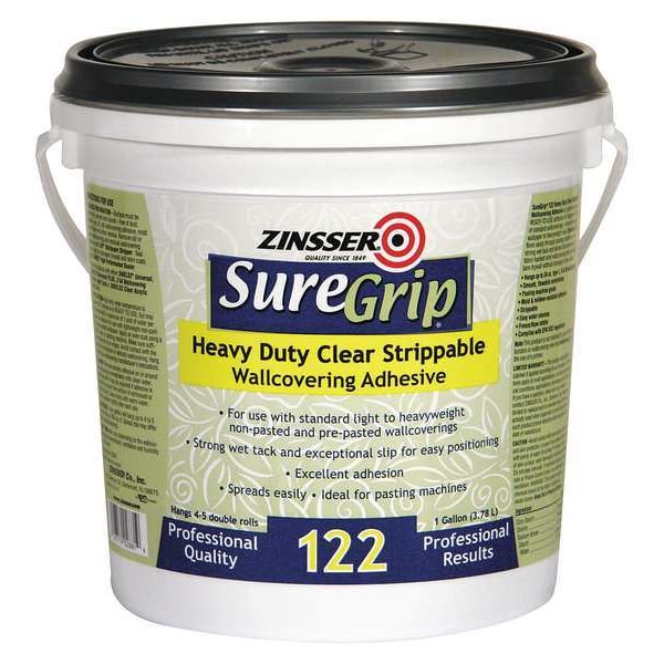 Rust-Oleum Wallcovering Adhesive, SureGrip(R) 122 Series, Tan, 1 gal, Bottle - 02881