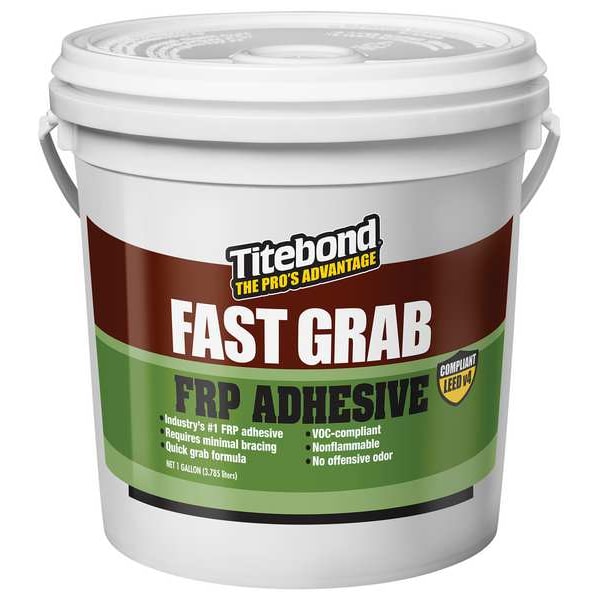 Titebond Instant Adhesive, GREENchoice Fast Grab FRP Series, Clear, 1 gal, Bottle - 4056