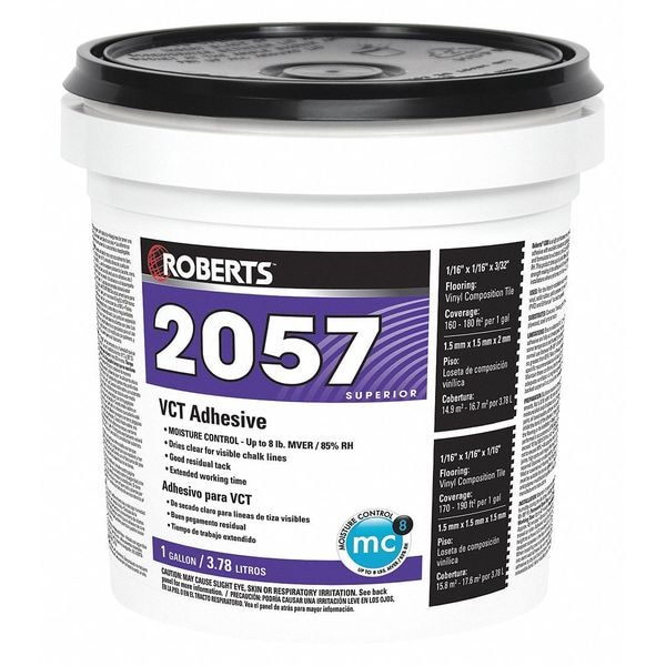 Roberts Tile Adhesive, 2057 Series, Creamy Tan, 1 gal, Pail - 2057-1