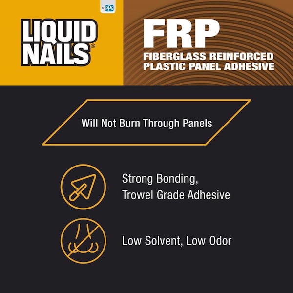 Liquid Nails FRP Construction Adhesive, Chemical Base Acrylic Latex, 3.5 gal - FRP-310 3.5GALL
