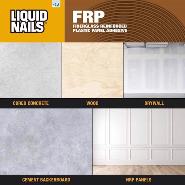 Liquid Nails FRP Construction Adhesive, Chemical Base Acrylic Latex, 3.5 gal - FRP-310 3.5GALL