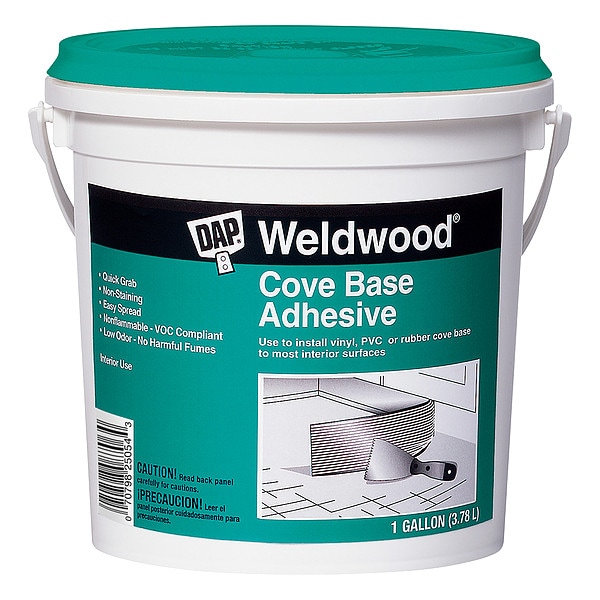 Dap Construction Adhesive, Cove Base Series, Tan, 1 gal, Pail - 25054