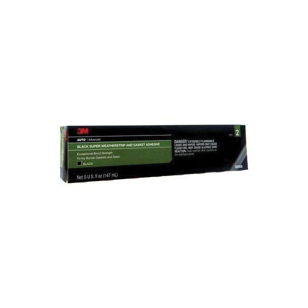 3M Black Super Weatherstrip and Gasket Adhesive, 08008, 5 fl oz, Tube - 7000045523