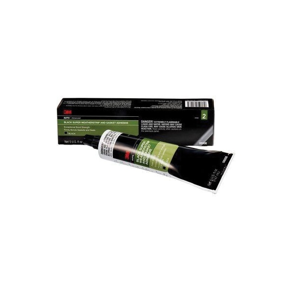 3M Black Super Weatherstrip and Gasket Adhesive, 08008, 5 fl oz, Tube - 7000045523