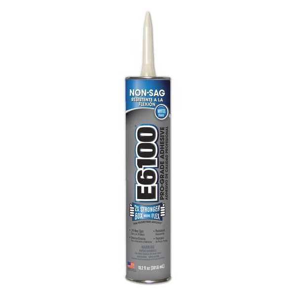 Eclectic Products Adhesive, E6100 Series, Cloudy White(Wet), Clear(Dry), 10.2 oz, Cartridge - 252051