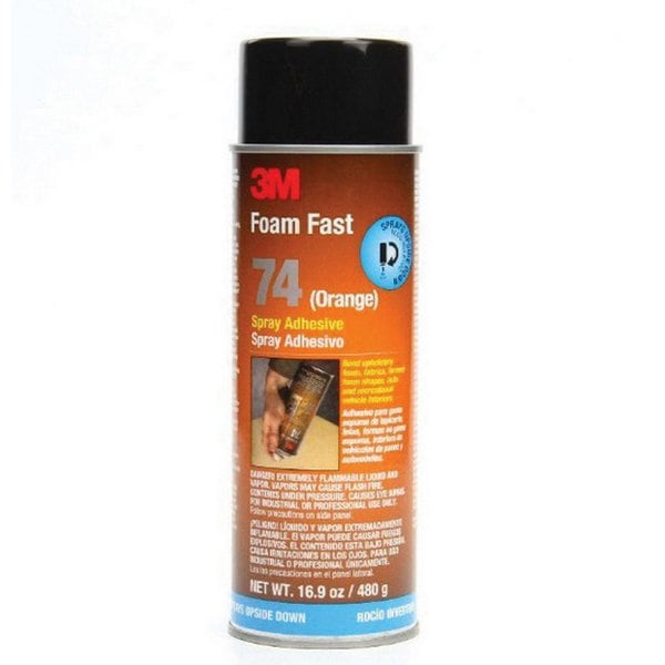 3M 3M Foam Fast 74 Spray Adhesive Orange, Net Wt 16.9 oz, Can - 7000023925