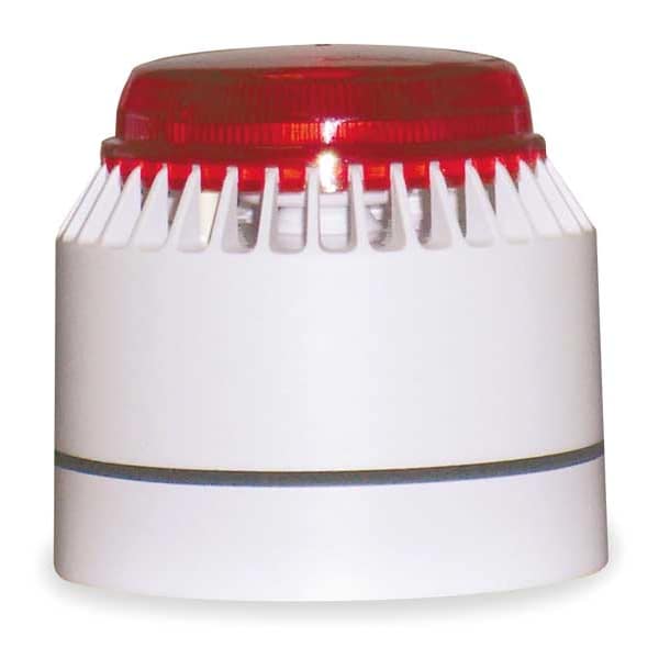 Federal Signal Horn Strobe, White/Red, ABS, 18 to 30VDC - LP7-18-30R