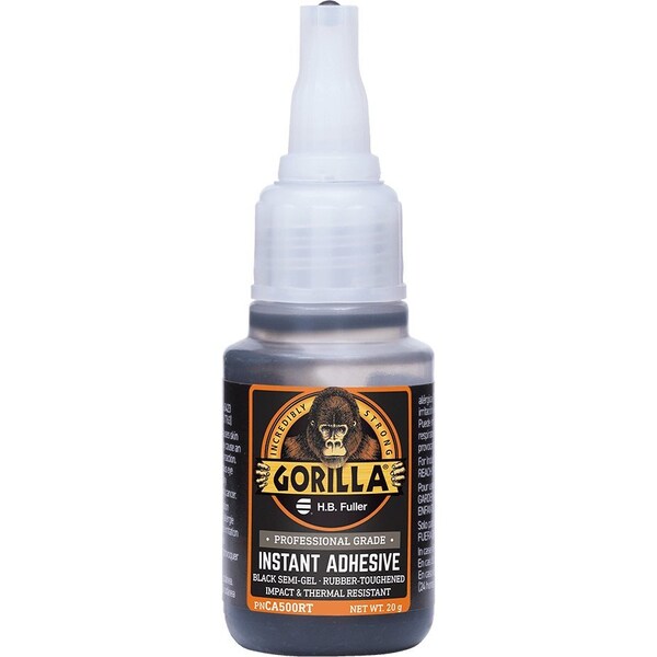 Gorillapro Rubber Toughened Instant Adhesive Black Semi-Gel - CA500RT