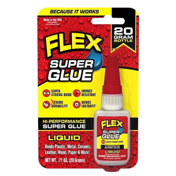 Flex Seal Flex Seal Family of Products Flex Super Glue High Strength Clear Super Glue 20 gm - SGLIQB20