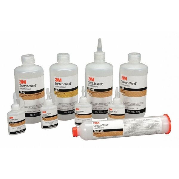 3M Instant Adhesive, Scotch-Weld CA40H Series, Transparent, 1 fl oz (US), Bottle 12 PK - CA40H