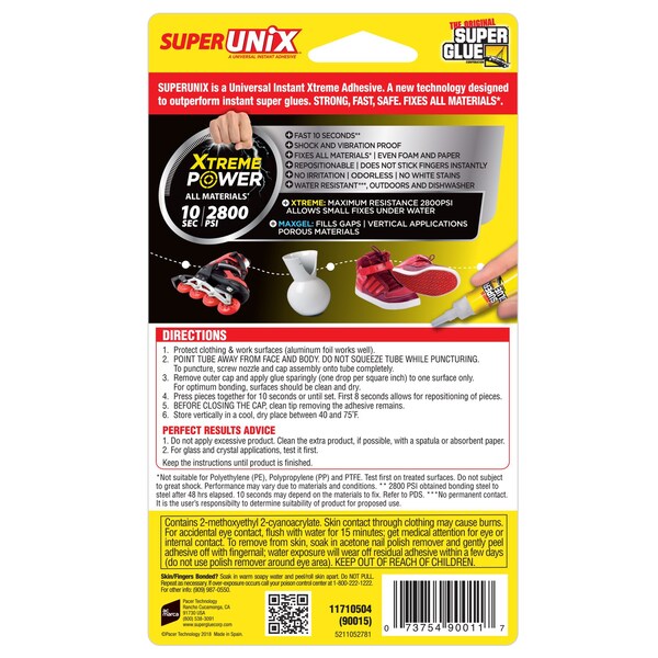 Super Glue The Original Super Glue Superunix Super Strength Cyanoacrylate Instant Bond Adhesive 0.1 oz - 11710504