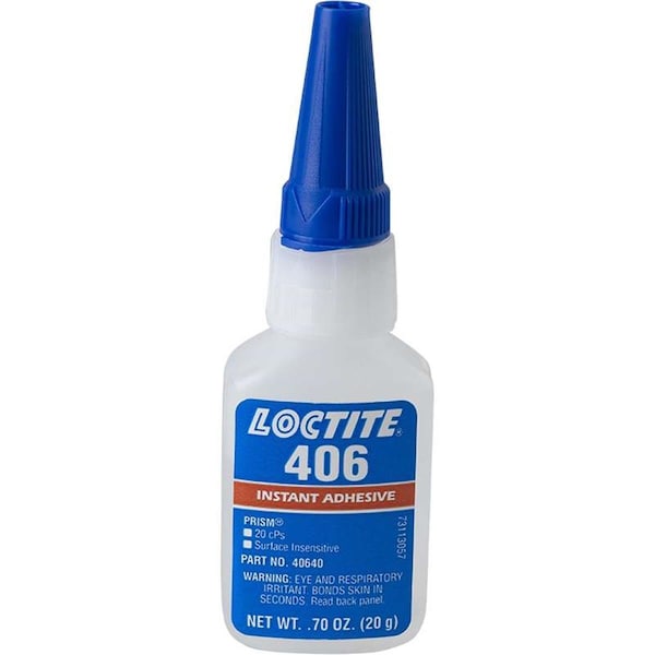 Loctite 20g 406 Prism Wicking Grade Surface Insensitive Instant Adhesive, Clear - 442-135436