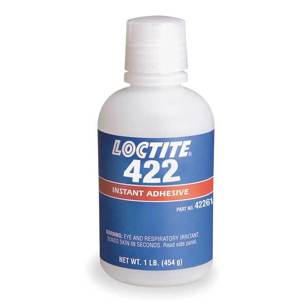 Loctite Instant Adhesive, 422 Series, Clear, 1 lb, Bottle - 233929