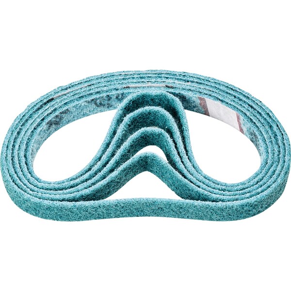 Pferd Sanding Belt, 1/4" W, 18" L, Surface Conditioning, Aluminum Oxide, 240 F Grit, Very Fine, Polivlies - 43552