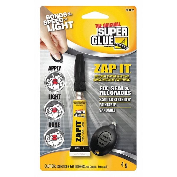 Super Glue Epoxy Adhesive, Zapit Series, Gray, 0.14 oz, Dual-Cartridge - 90002