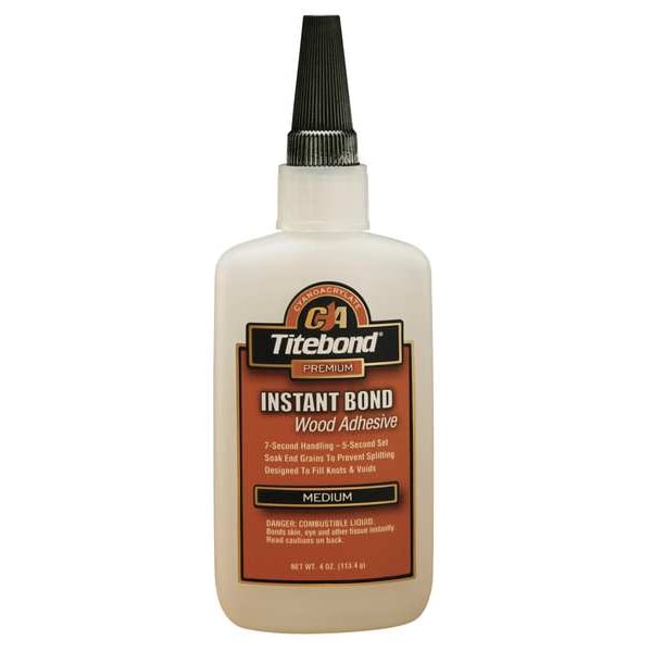 Titebond Instant Adhesive, MIL Spec A46050C Type II, Class 3, 4 oz, Clear - 6212