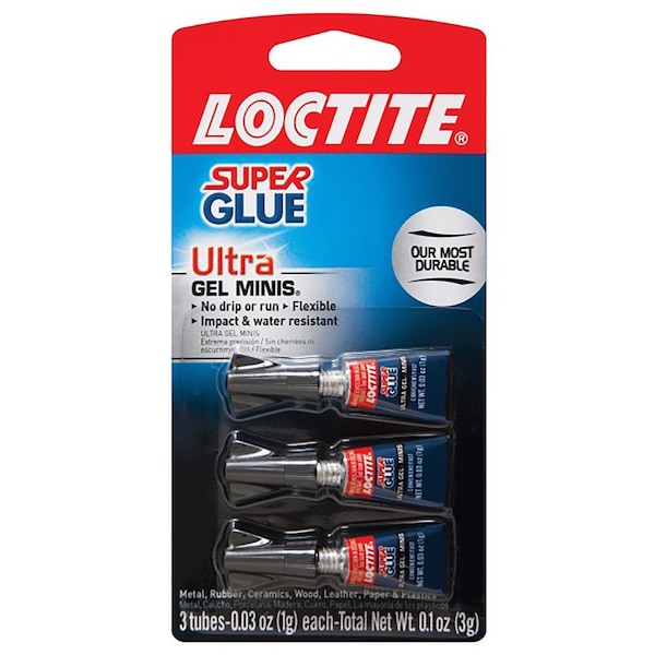 Loctite Loctite Ultra Gel Minis High Strength Ethyl Cyanoacrylate Clear Super Glue 0.1 oz - 1906107