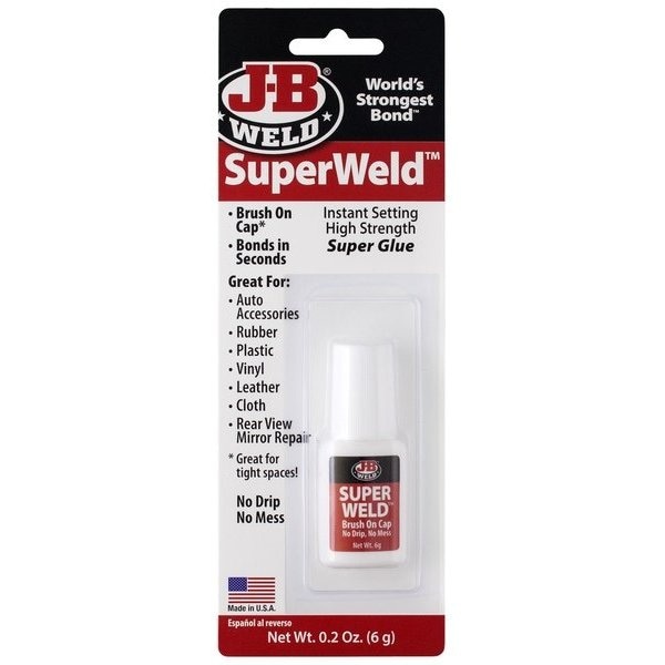 J-B Weld Super Glue Brush On SuperWeld High Strength Glue 0.2 gm Clear - 33106