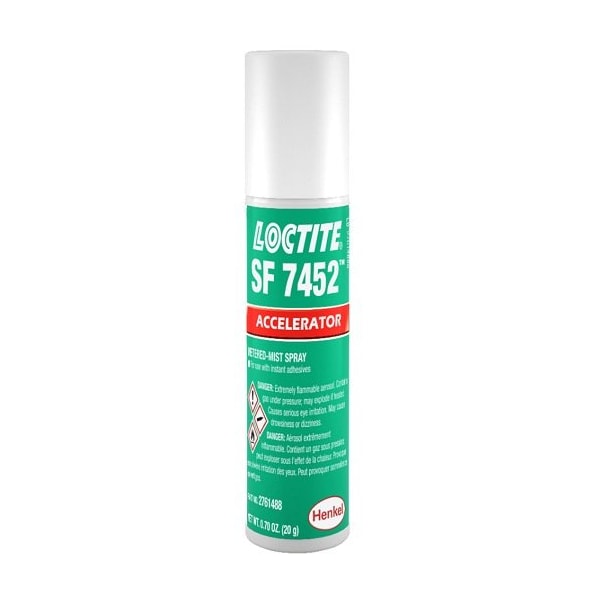 Loctite Instant Bonding Accelerator, 0.7OZ Aerosol Can, Colorless to Slightly Amber, Acetone Odor - SF 7452 AE0.70OZ EN/SP/FR IDH 2761488