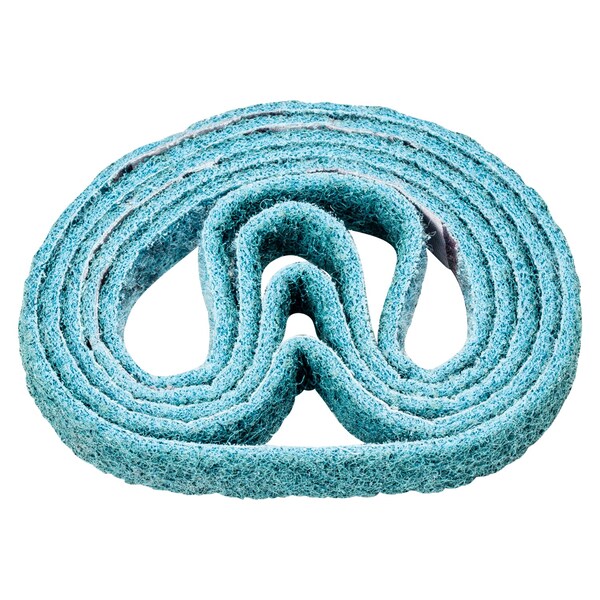 Pferd Sanding Belt, 1/2" W, 12" L, Surface Conditioning, Aluminum Oxide, 240 F Grit, Very Fine, Polivlies - 43645