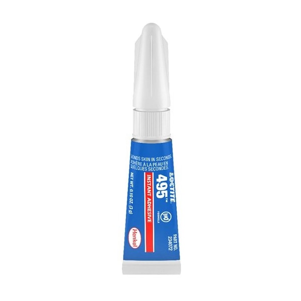 Henkel General Purpose Instant Adhesive; Fast Bonding; Tube; Liquid; Colorless to Light Yellow; 3 G - 495 3GM IDH 234072