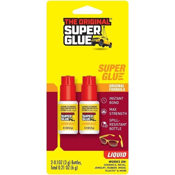 The Original Super Glue Superglue Corp 19108 Quick-Setting Adhesive, Liquid, Clear, 3 g - 11710237