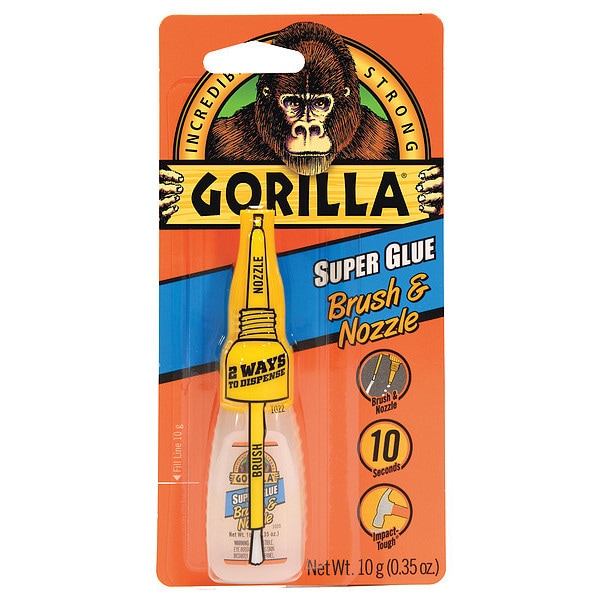 Gorilla Glue Construction Adhesive, Super Glue Brush & Nozzle Series, White, 9 oz, Cartridge - 7500101