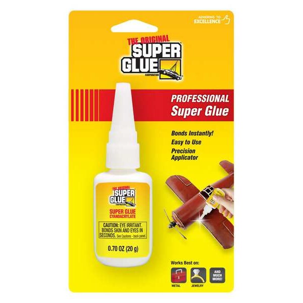 Super Glue Instant Adhesive, Original Series, Clear, 0.7 oz, Bottle - 15118