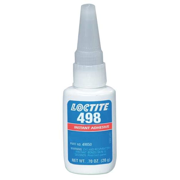 Loctite Instant Adhesive, 498 Series, Clear, 1 oz, Bottle - 135469