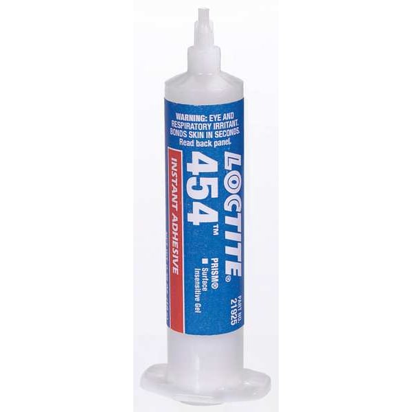 Loctite Instant Adhesive, 454 Series, Clear, 0.35 oz, Syringe - 231346