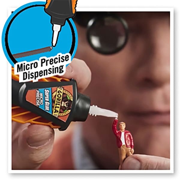 Gorilla Glue Instant Adhesive, Super Glue Micro Precise Series, Clear, 0.52 oz, Tube - 6770002