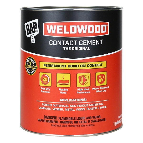 Dap Contact Cement, Weldwood, 1 gal, Can, Tan - 00273