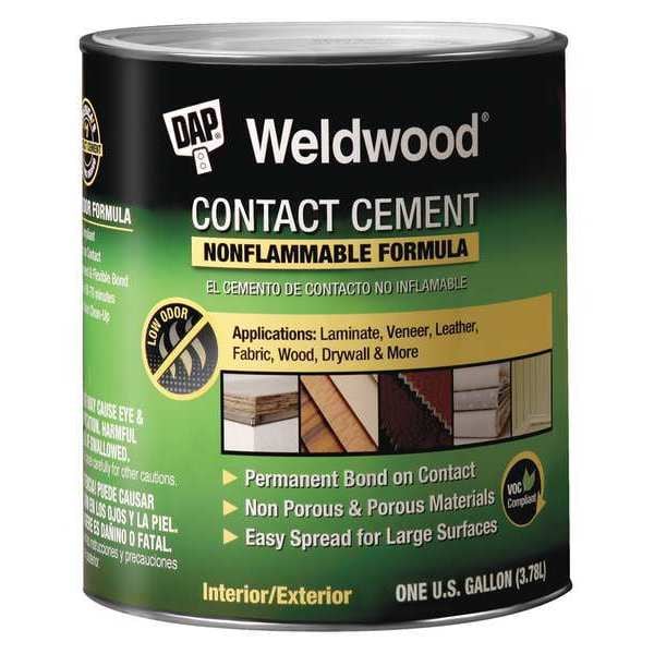 Dap Contact Cement, Weldwood Nonflammable Series, Tan, 1 gal, Can - 25336