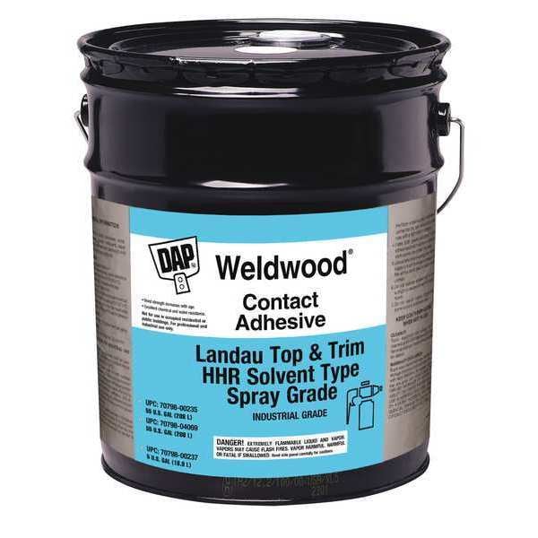 Dap Contact Cement, Weldwood Landau Top and Trim Series, Natural, 5 gal, Can - 234