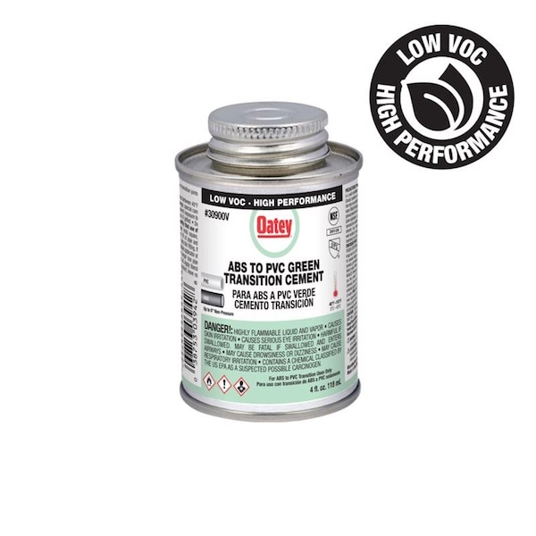 Oatey Oatey Green Transition Cement For ABS/PVC 4 oz - 30900V