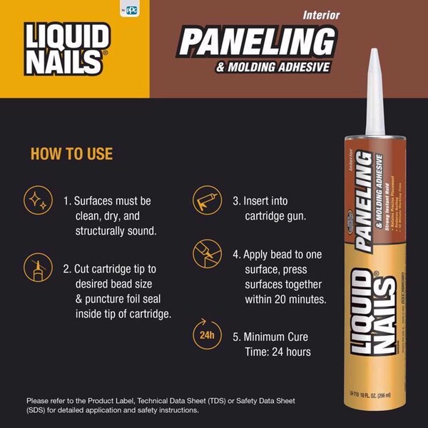 Liquid Nails Liquid Nails Paneling & Molding High Strength Latex Tan Adhesive 10 oz - LN-710