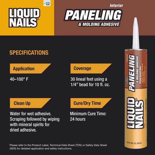 Liquid Nails Liquid Nails Paneling & Molding High Strength Latex Tan Adhesive 10 oz - LN-710