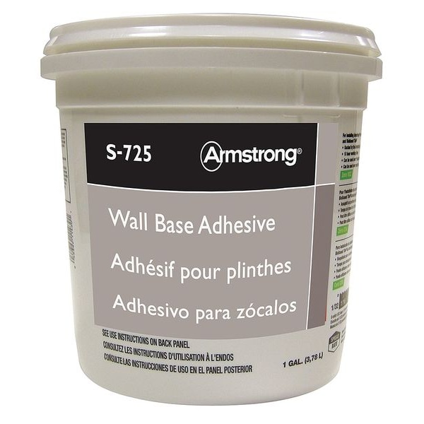 Armstrong Tile Adhesive, Wall Base Adhesive Series, Cream, 4 gal, Pail - 00725408