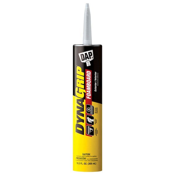 Dap Construction Adhesive, White, 10.3 fl oz, Cartridge - 27519