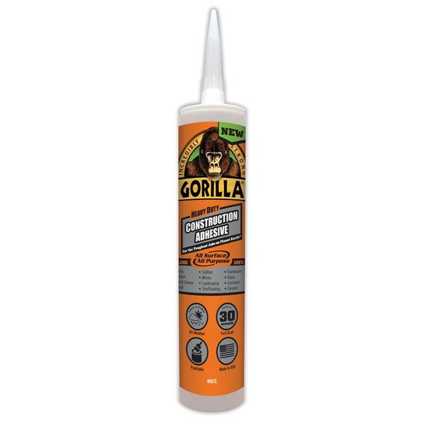 Gorilla Glue Construction Adhesive, White, 9 fl oz - 8010003