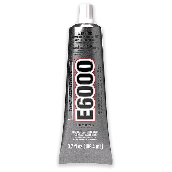 Eclectic Products Construction Adhesive, E6000 Series, 3.7 fl oz, Tube - 800611